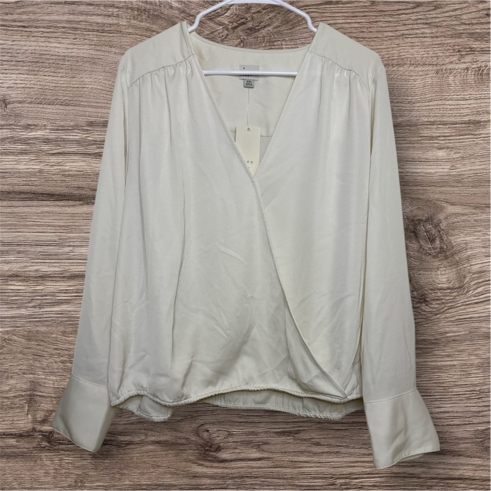 a new day Cream Wrap Blouse XXL NWT